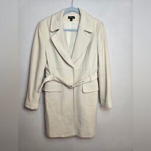 Y2K bebe Cream Trench Coat with Belt
